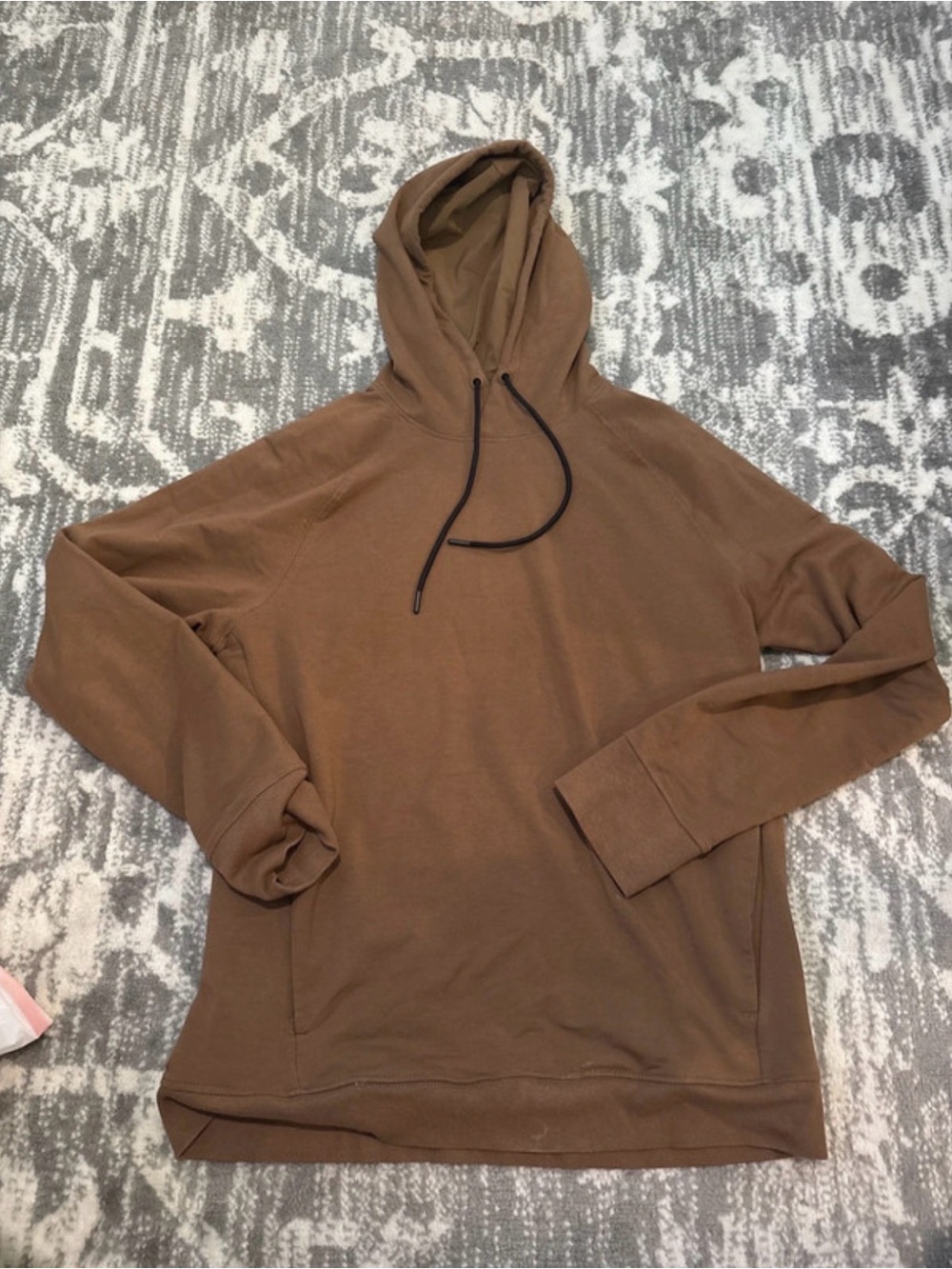 Men's Brown Crewneck Hoodie Sweater - Casual Pullover